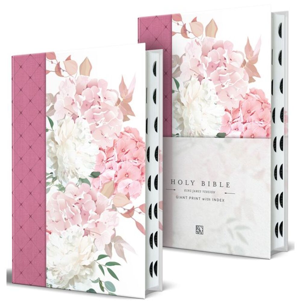 KJV Holy Bible, Giant Print Large Format, Hardcover Pink Floral Design with Clot